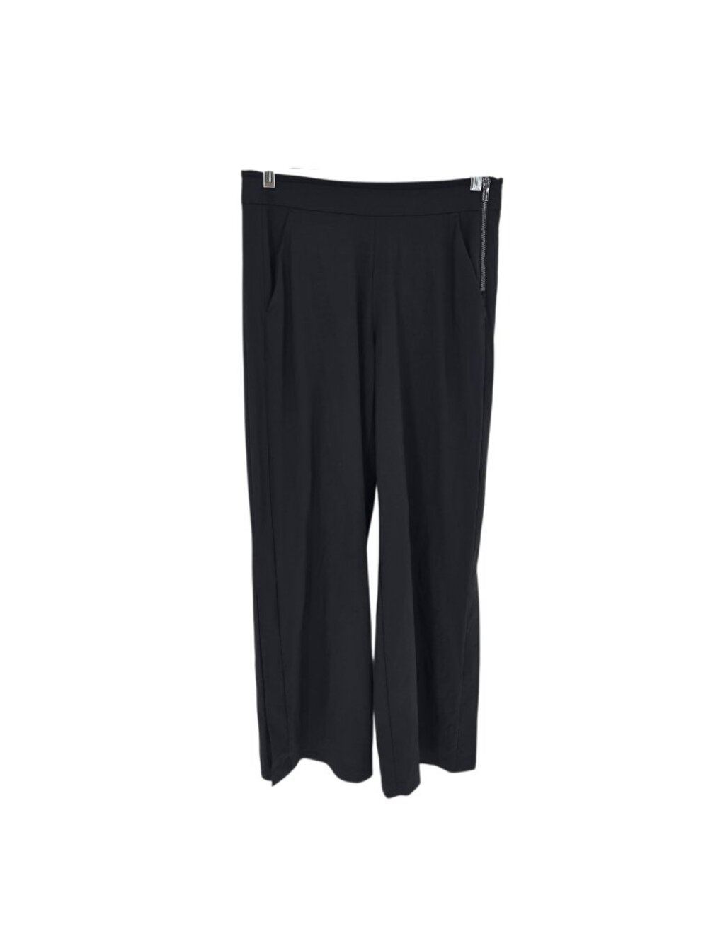 Athleta womens size 2 Black Gramercy Track Trouser flowy snap ankles 376009 00